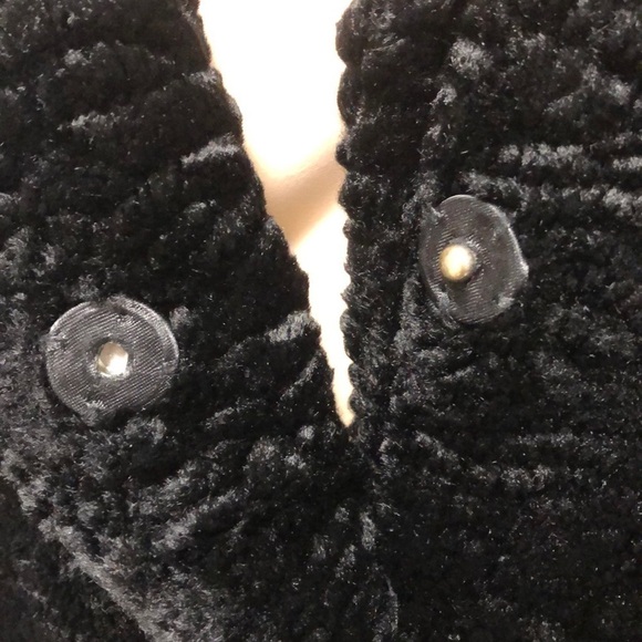 Black Rivet Chenille Winter Dress Coat - Picture 5 of 14